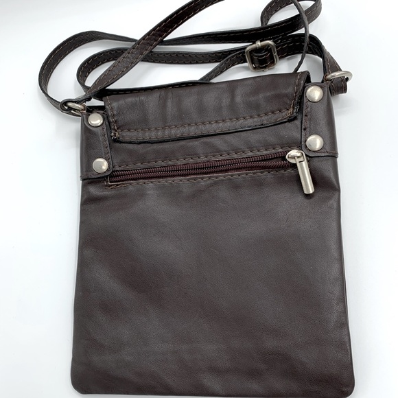 Borse in Pelle crossbody bag. Dark Brown - Picture 3 of 4